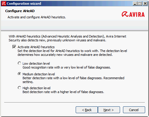 Avira Heuristic setting