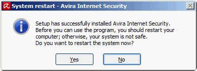 Avira Restart windows