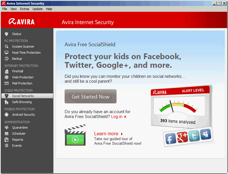 Avira Social protect.